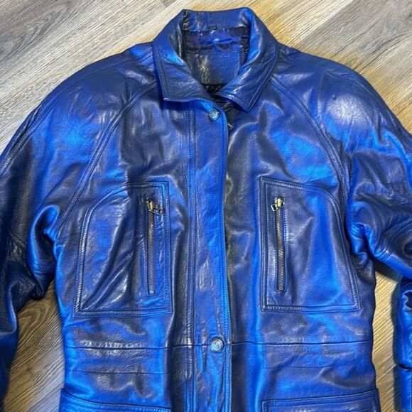 Georgetown leather design ladies soft leather jacket coat size small Y2K retro - Picture 2 of 16